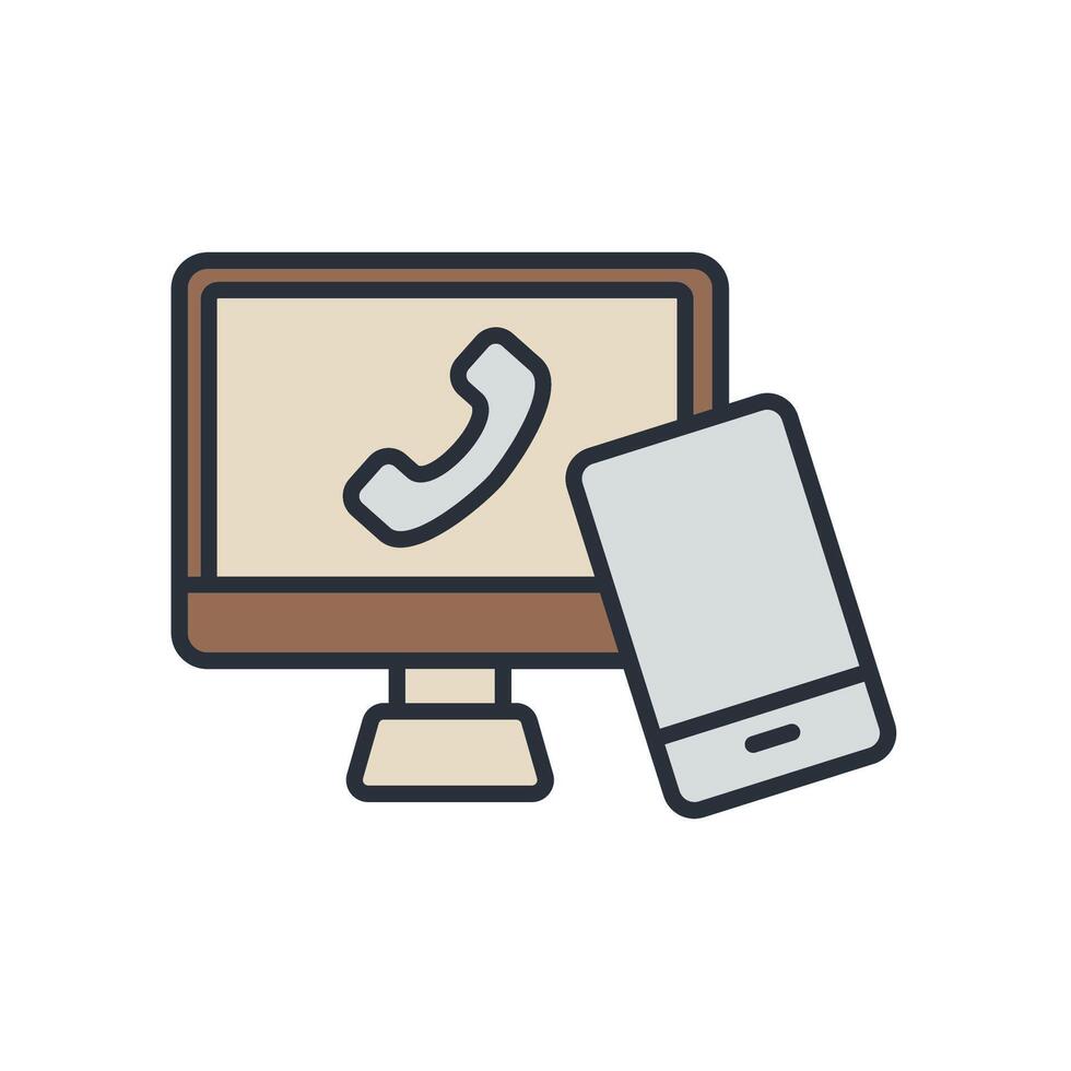 mobile icons colours style vector
