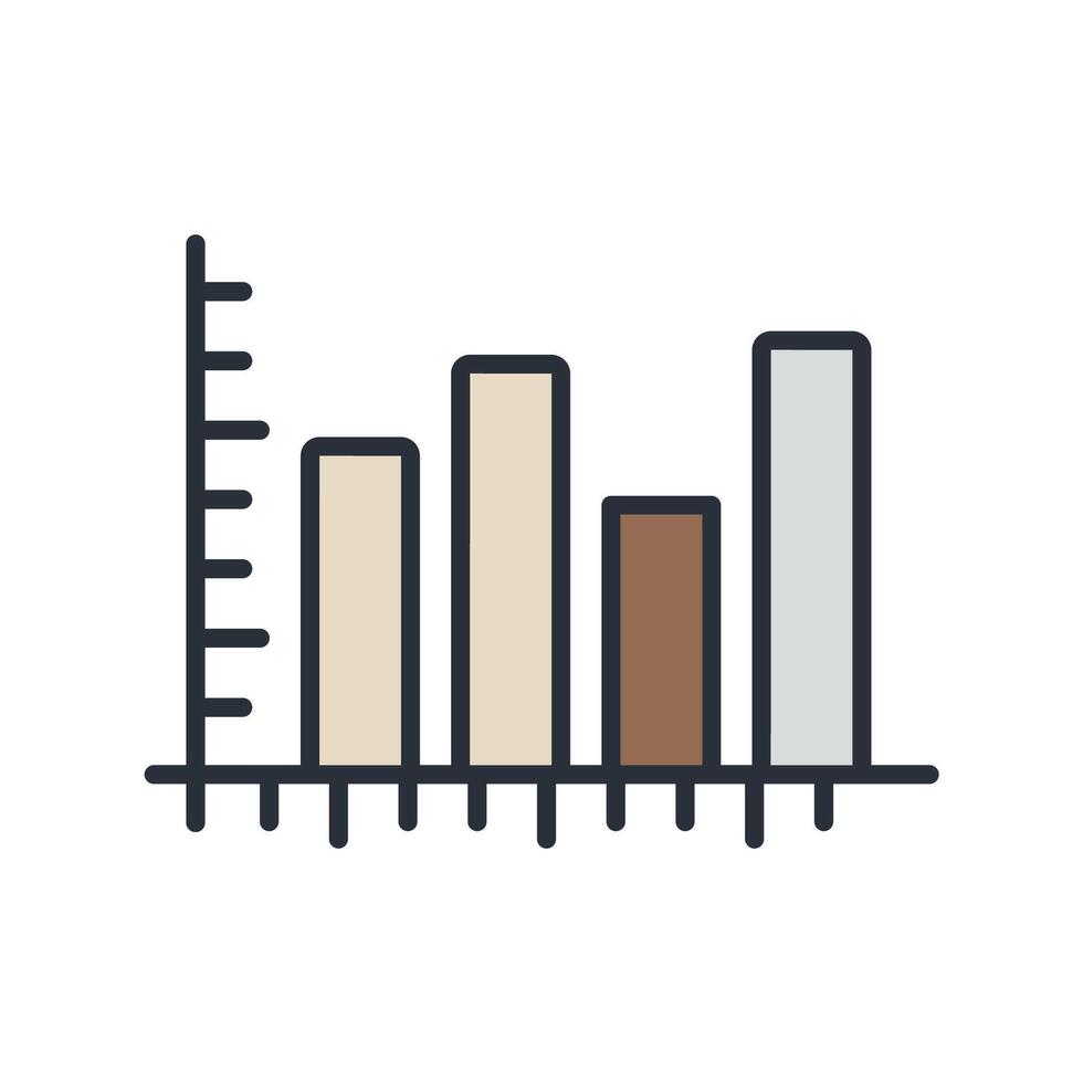 chart bar icons isolated on White Background. Flat style design vector