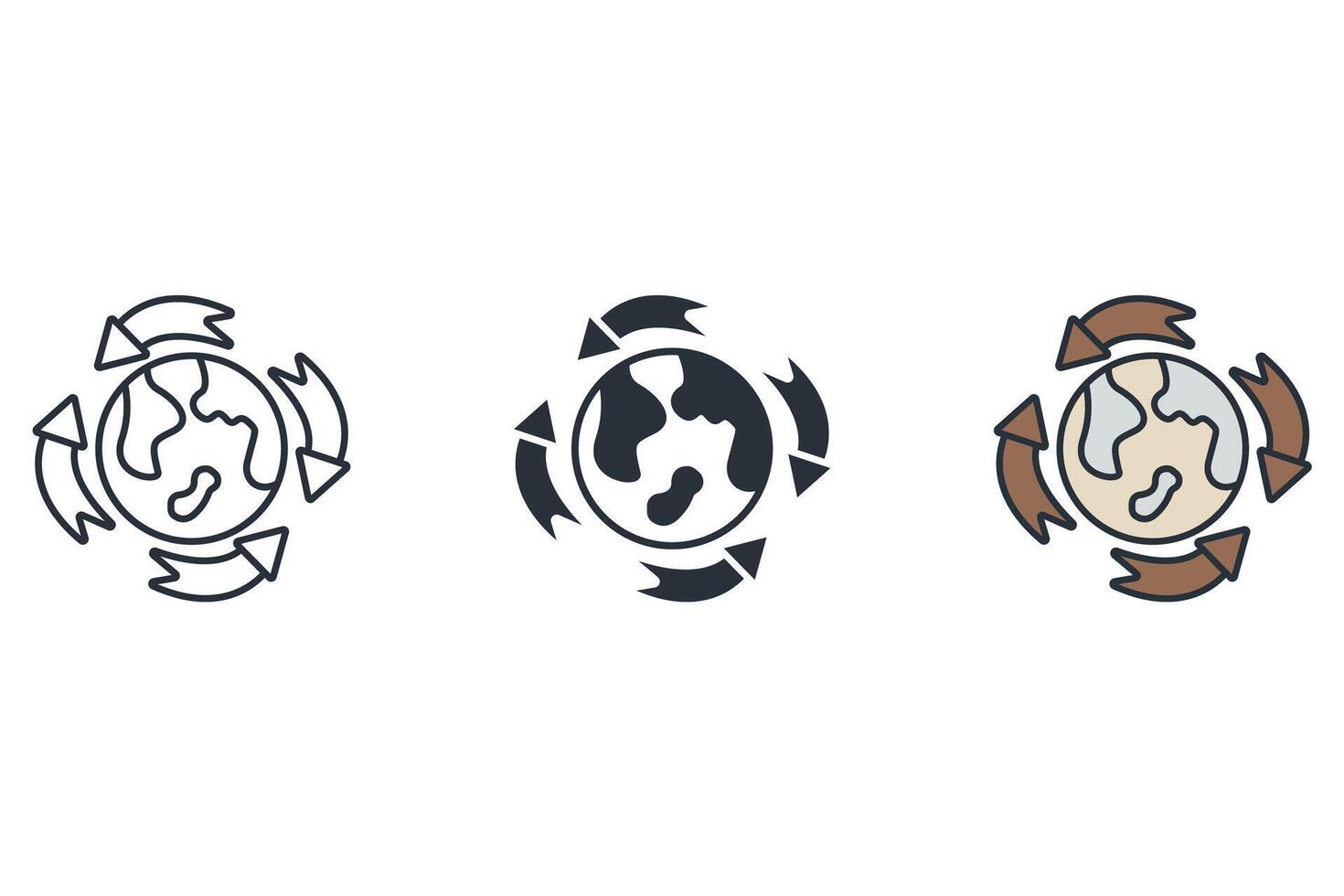 recycle reuse icons set icons colours style vector