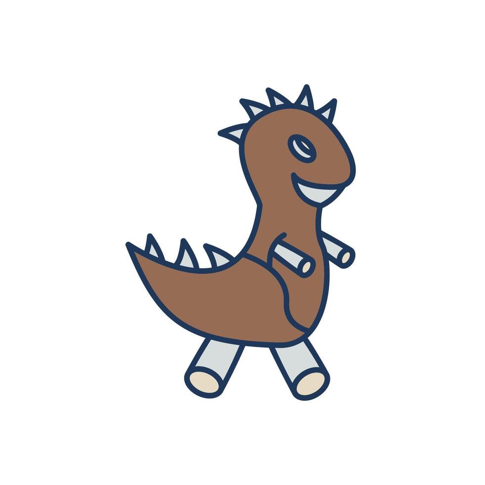 stuffed dinosaur icons colours style vector