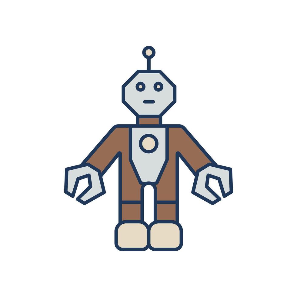 robot icons colours style vector