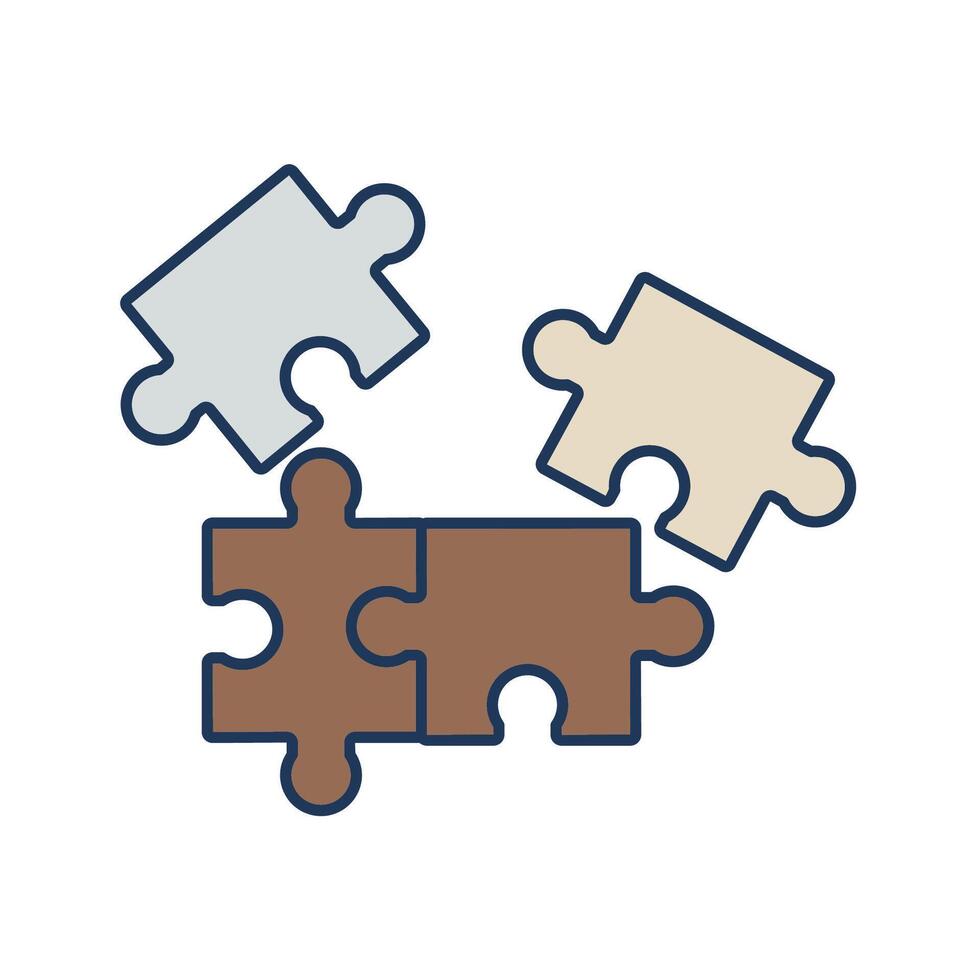 puzzle icons colours style vector