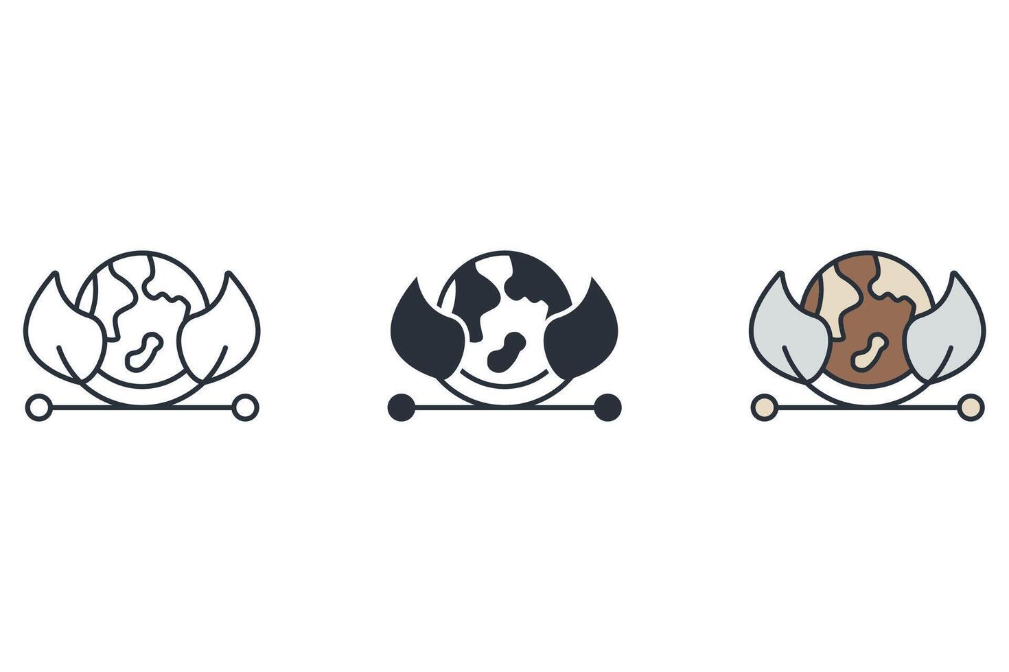 eco way icons set icons colours style vector