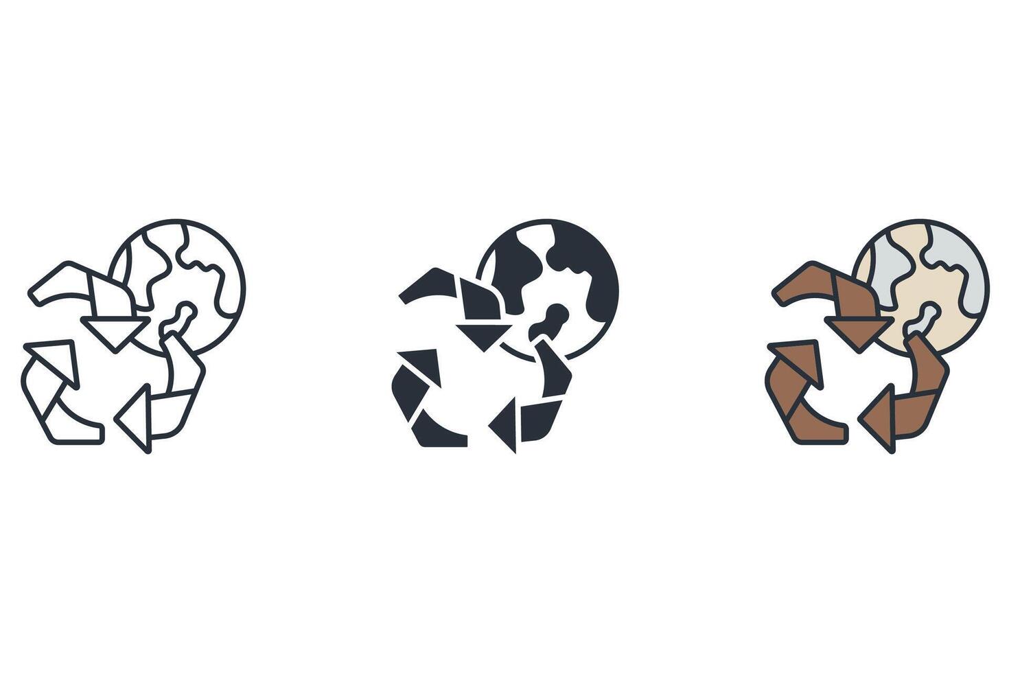 world set icons colours style vector