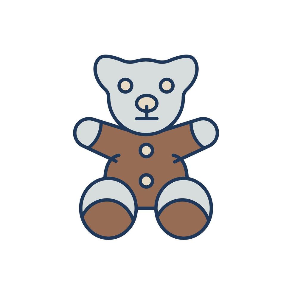 teddy bear icons colours style vector