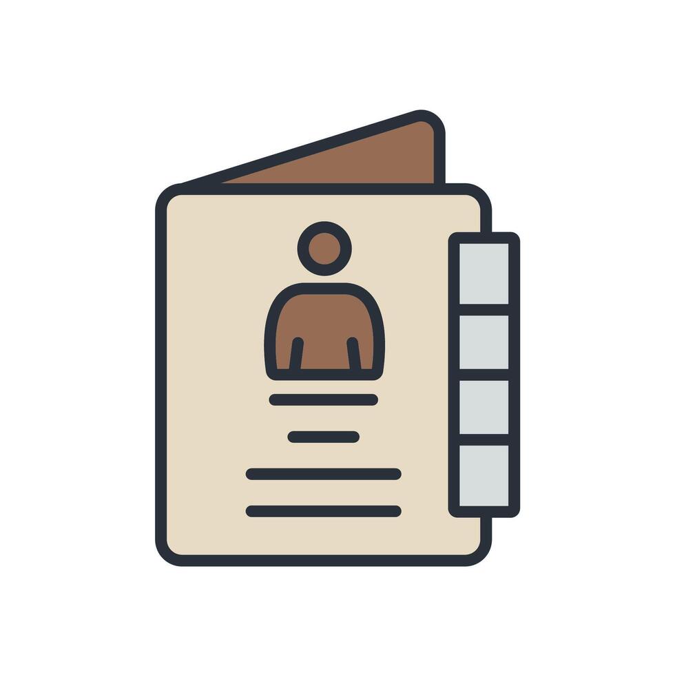 address book icons colours style vector