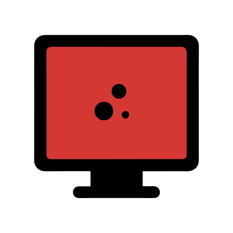 Modern Computer Screen With Circular Pattern on Red Background vector