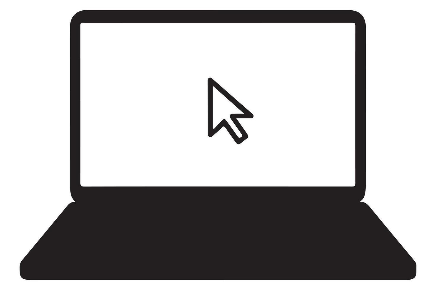 Laptop silhouette symbol flat icon white background vector