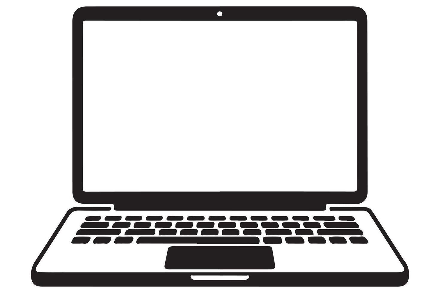 Laptop icon with black silhouette simple style vector