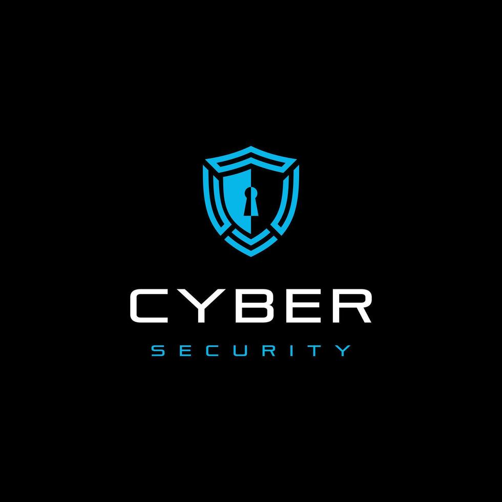 Cyber internet online security logo design. Shield logo for internet data security design concept vector