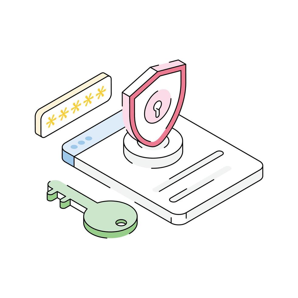 Secure login icon creatively designed in isometric style vector