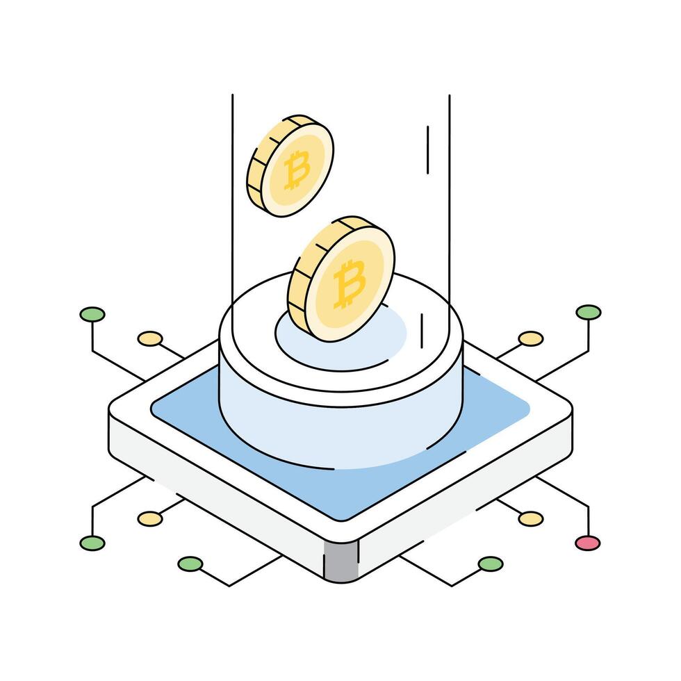 Catch a sight of this amazing isometric icon showing digital money vector
