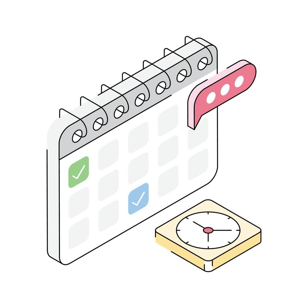 Ready to use isometric icon showing deadline vector