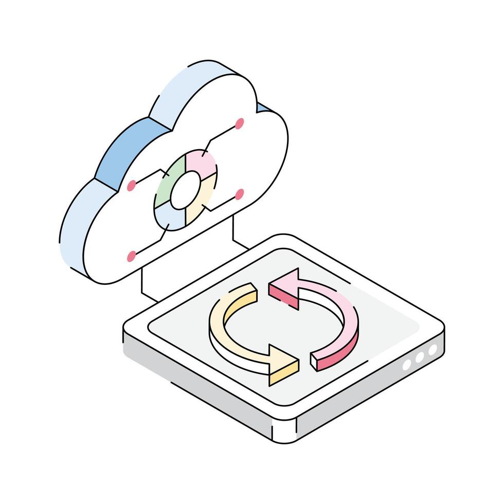 Visually engaging isometric icon showing business cloud vector