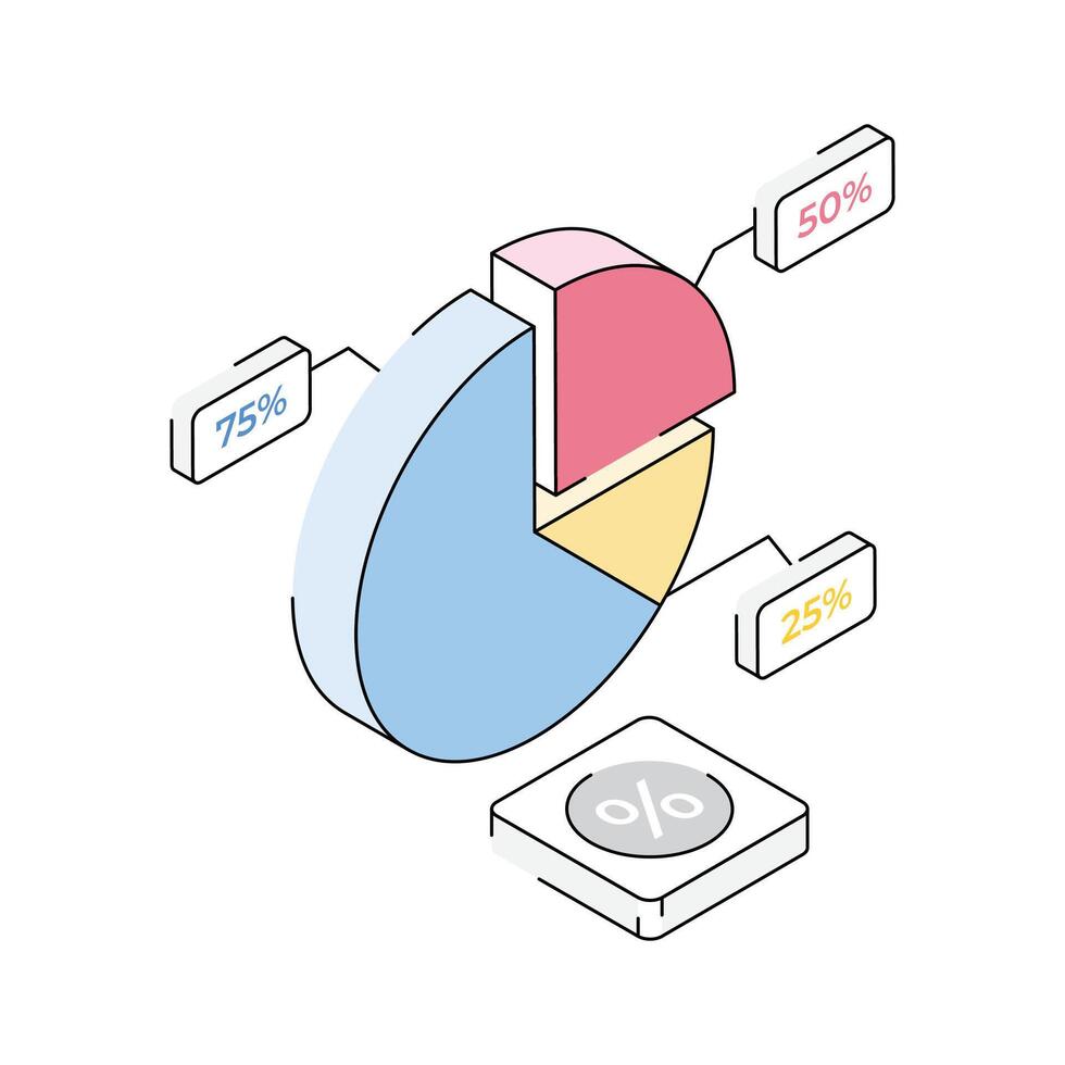 Download out modern isometric icon of shares vector