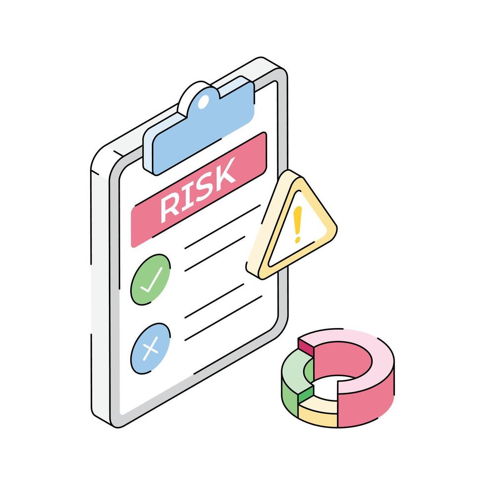 Ready to use isometric icon of risk management vector