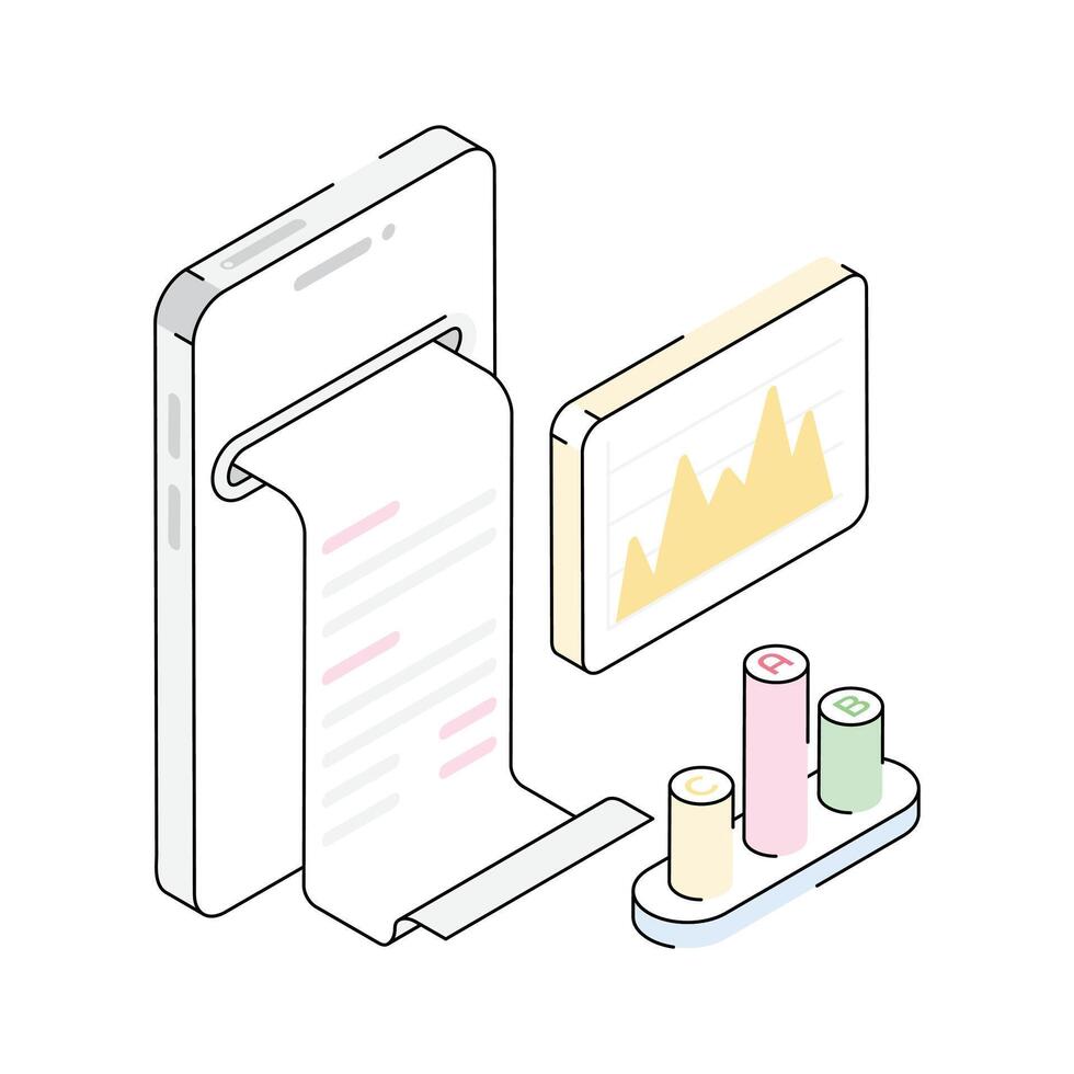 Have a look at this modern isometric showing online report vector