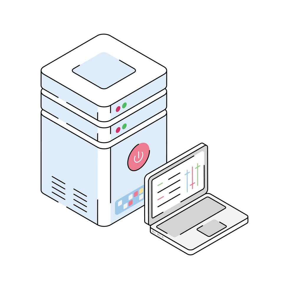 Grab this latest isometric icon of business server vector