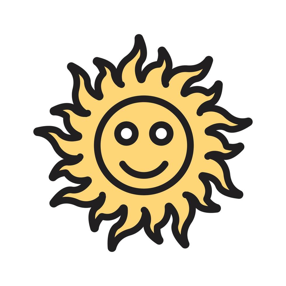 A cheerful sun icon representing sunny and clear skies vector