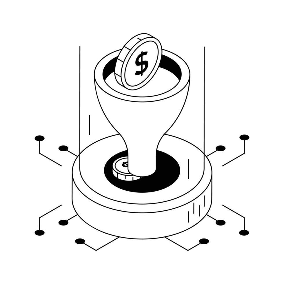 A well crafted isometric icon depicting sales conversion. vector