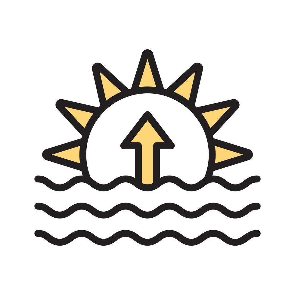 Take a look at this amazing icon of sunset in trendy style, vector