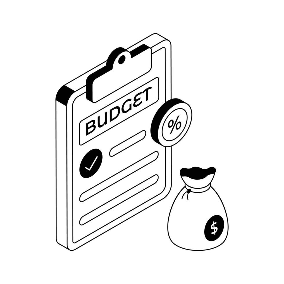 Check out our premium isometric icon depicting budget. vector