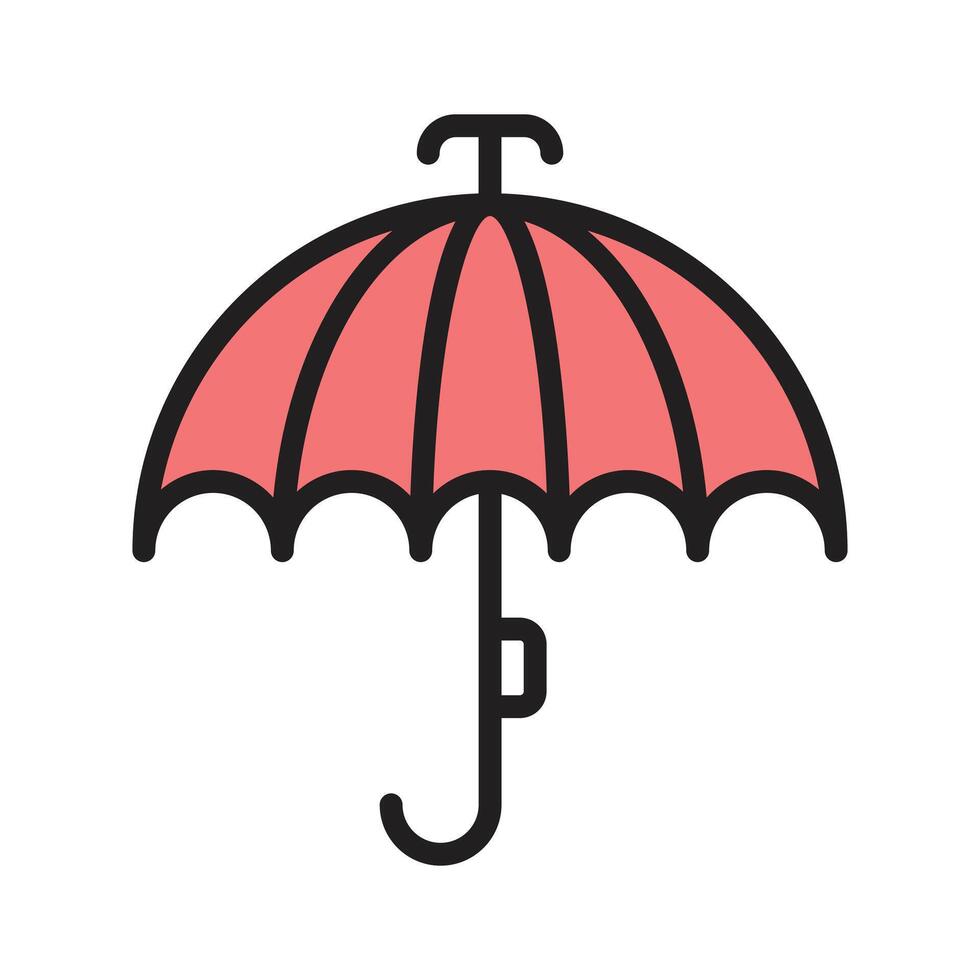 An umbrella shielding rain droplets, indicating rainy weather vector