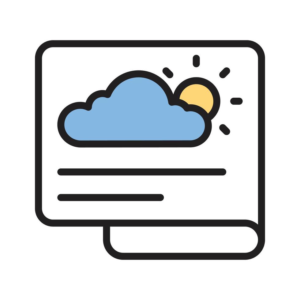 A document featuring a cloud and sun, symbolizing weather forecasts vector