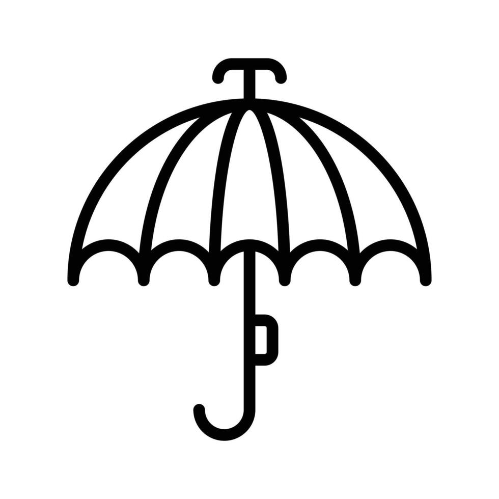An umbrella shielding rain droplets, indicating rainy weather,. vector