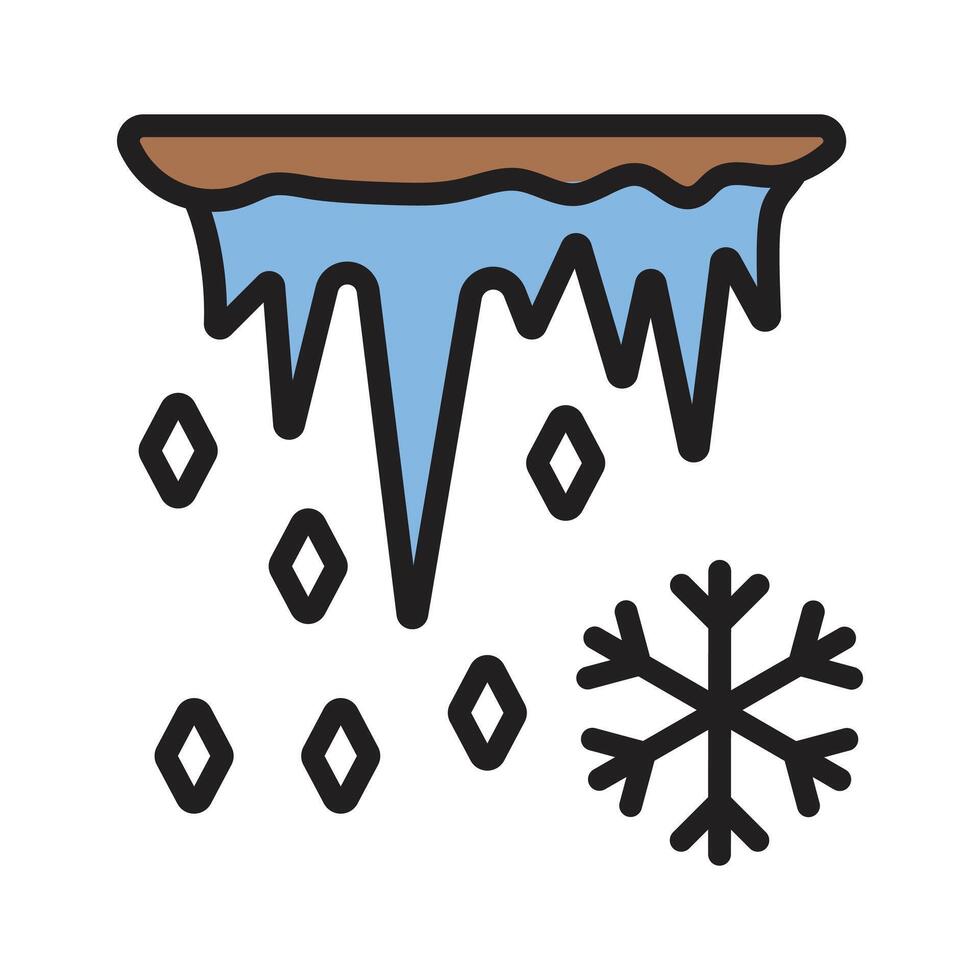 Icicles forming under a surface, representing cold and freezing weather. vector