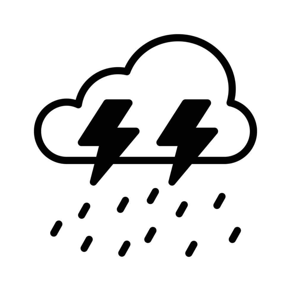 Grab this amazing icon of thunderstorm in modern style,..,, vector