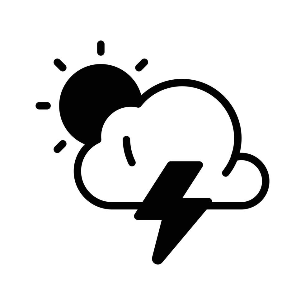 Grab this amazing icon of thunderstorm in modern style,., vector