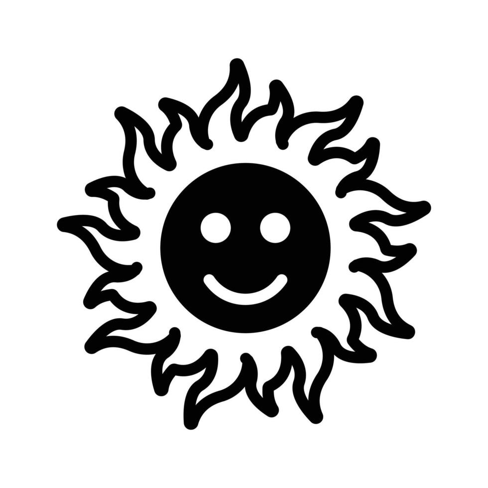 A cheerful sun icon representing sunny and clear skies,..,, vector