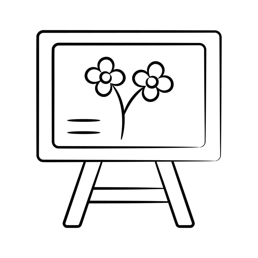 Grab this handy doodle style icon of drawing board vector