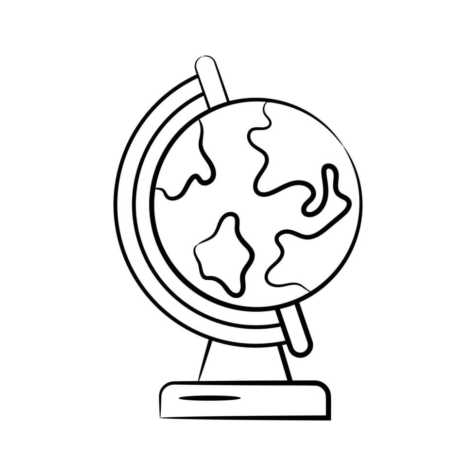 Check out our latest hand drawn icon showing geography globe vector