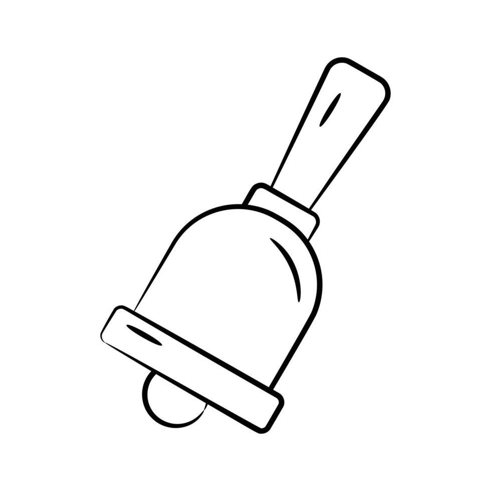 Visually appealing hand drawn icon depicting hand bell vector