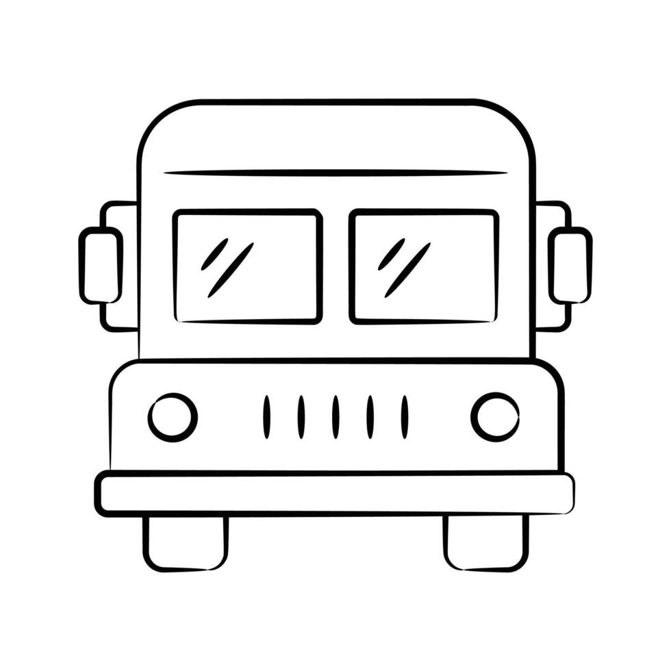 School bus hand drawn icon is ready for premium use vector