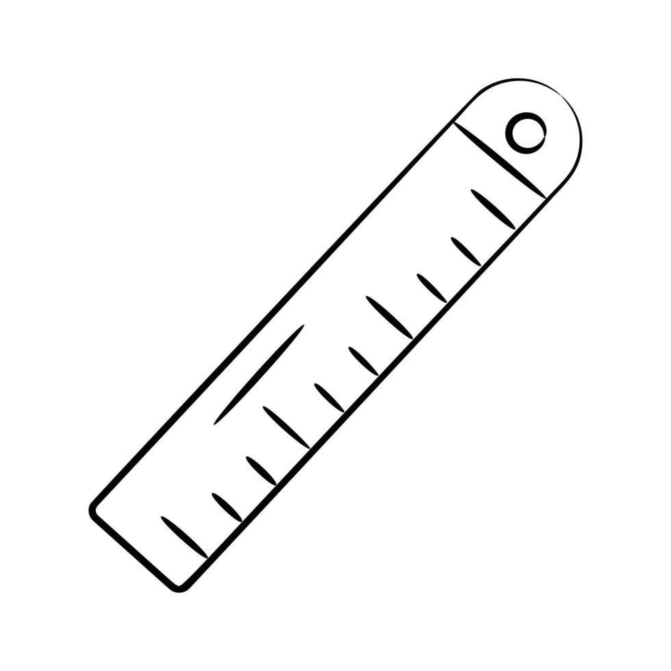 A customizable icon of school ruler designed in doodle style vector