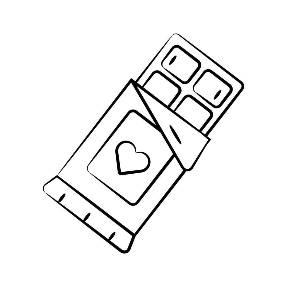 A captivating hand drawn icon showing chocolate bar vector