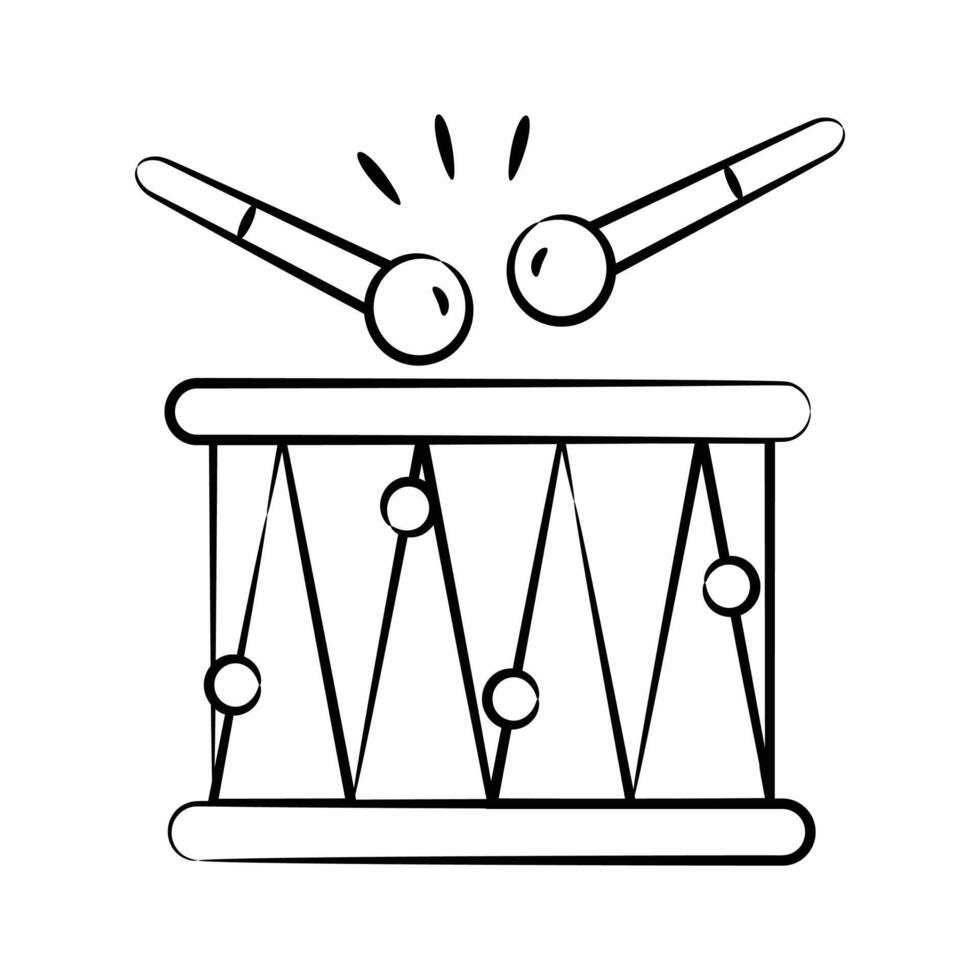 Check this amazing drum music icon in sketchy style vector
