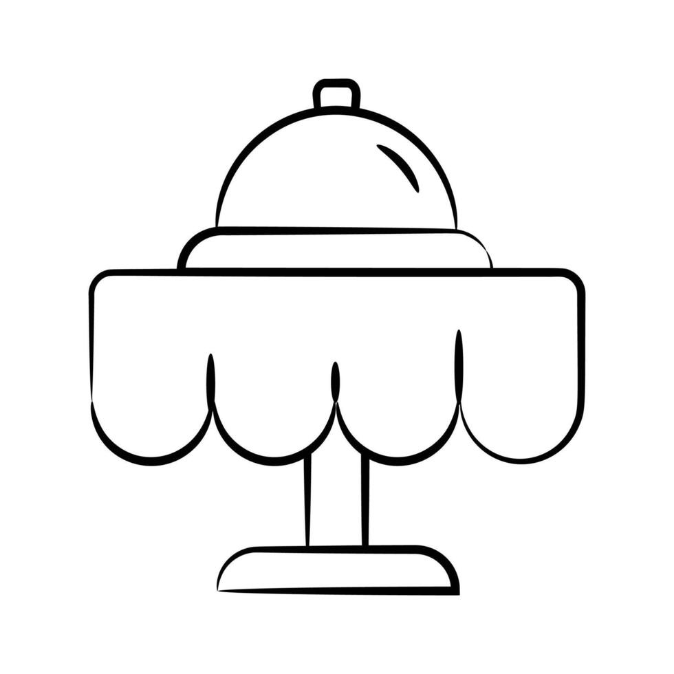 A handy doodle style icon of showing dinner table vector