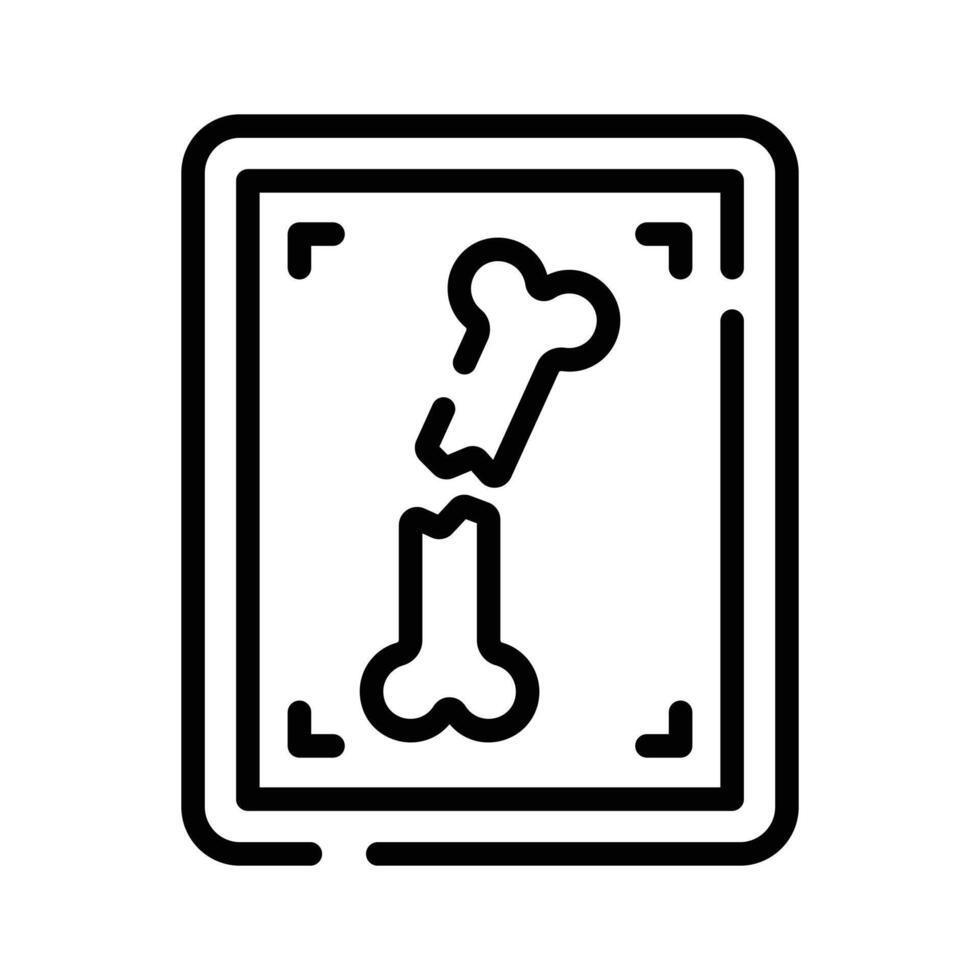 A customizable line style icon showing bone x ray vector