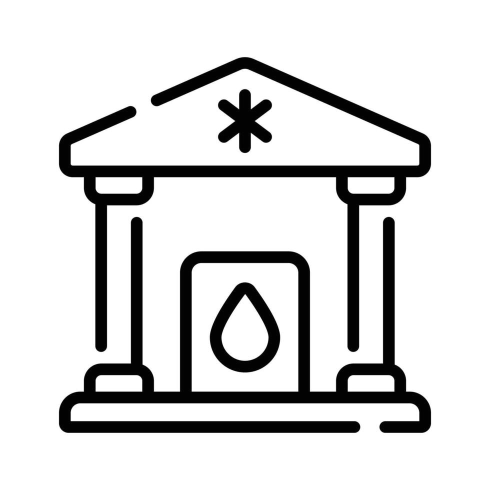 Ready to use outline icon of blood bank building vector