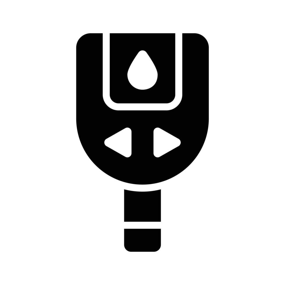 A well crafted glyph style icon showing glucometer device vector