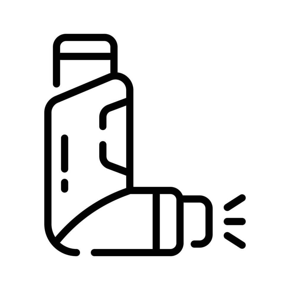 Ready to use outline style icon of inhaler pump vector