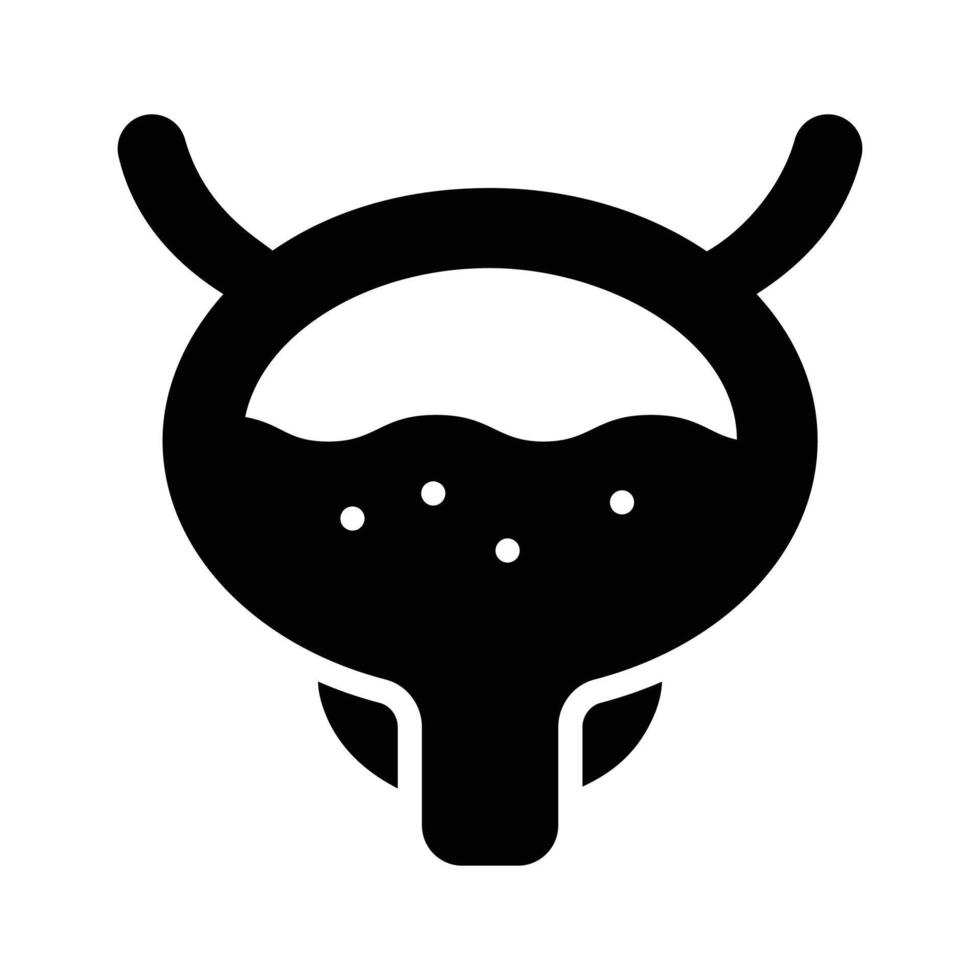 Here is a latest glyph style icon showing human bladder vector
