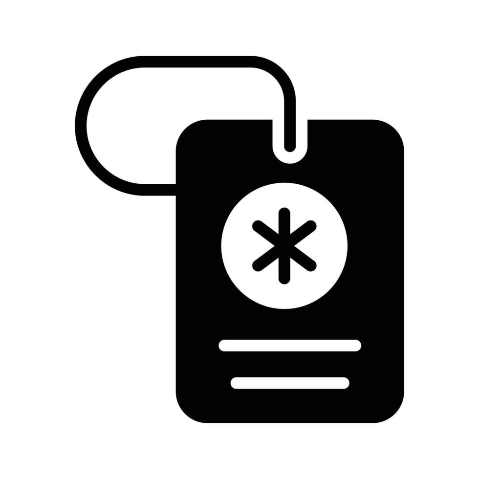 A glyph style icon showing hospital report with a medical sign vector