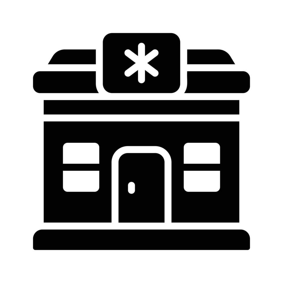 Catch a sight of this glyph icon showing pharmacy building vector