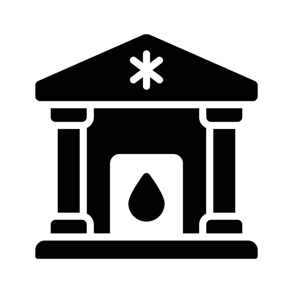Ready to use glyph icon of blood bank building vector