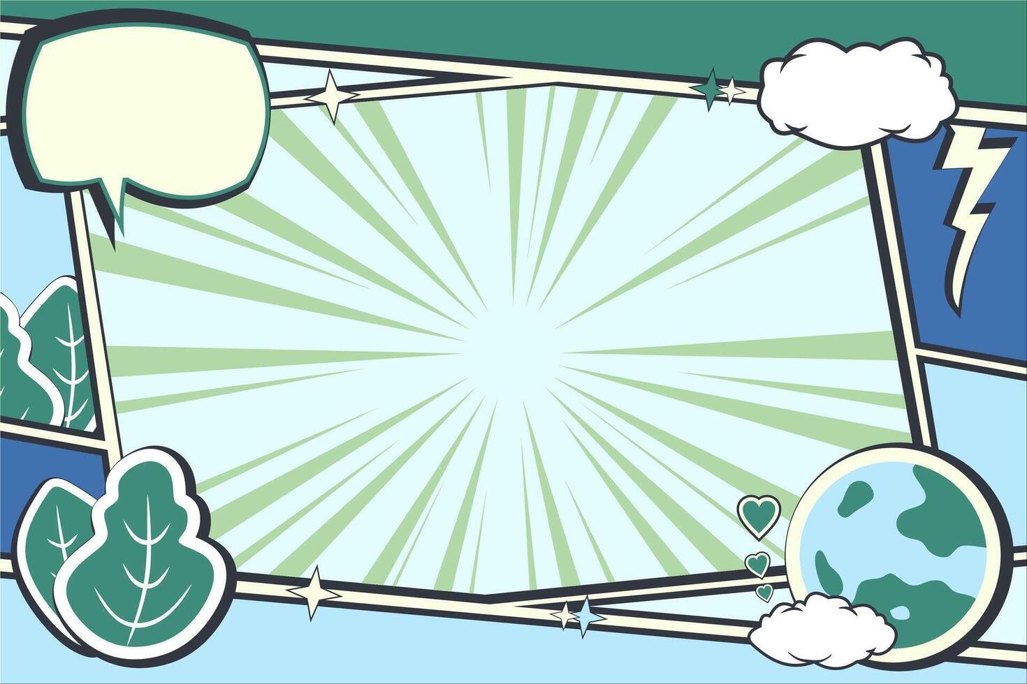 Eco Comic Style Background, Environment and Nature Theme vector